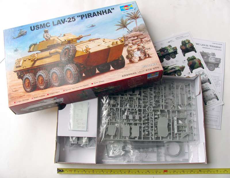   scale unassembled plastic model kit of the USMC LAV 25 PIRANHA